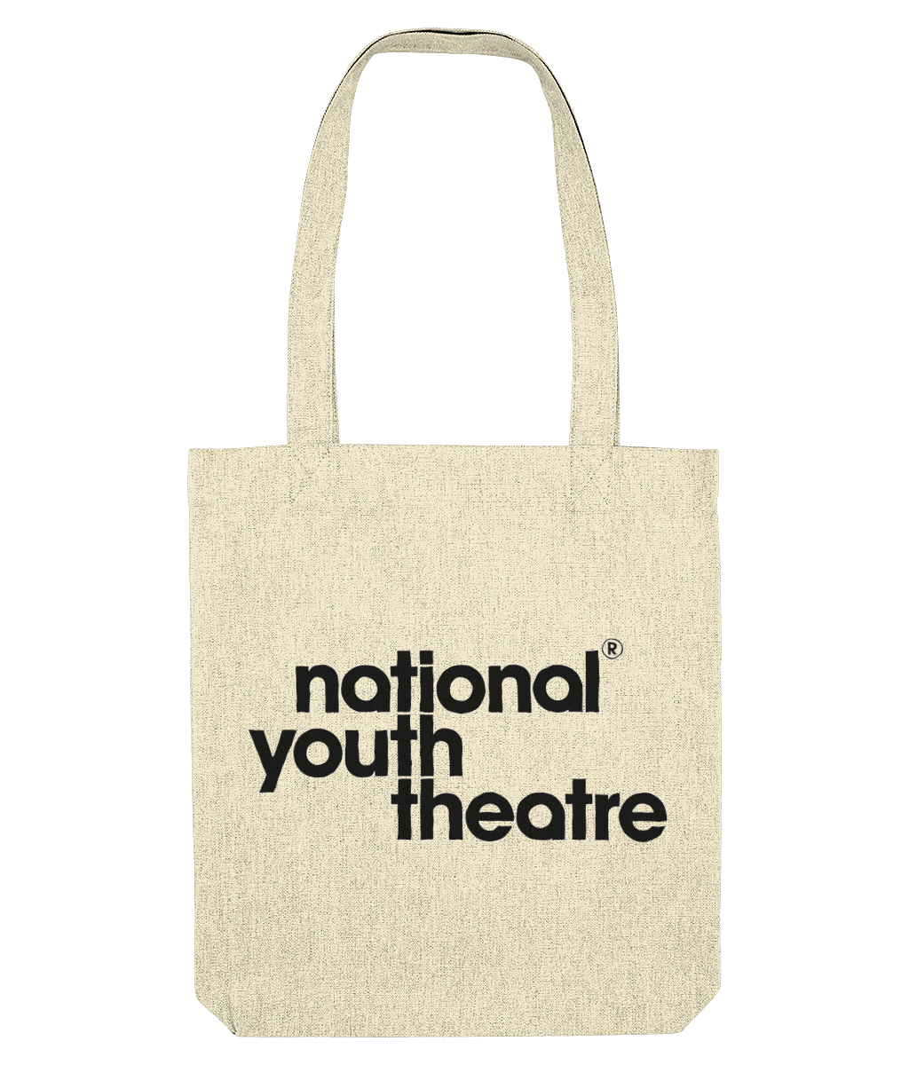 Cream cotton tote bag with black logo